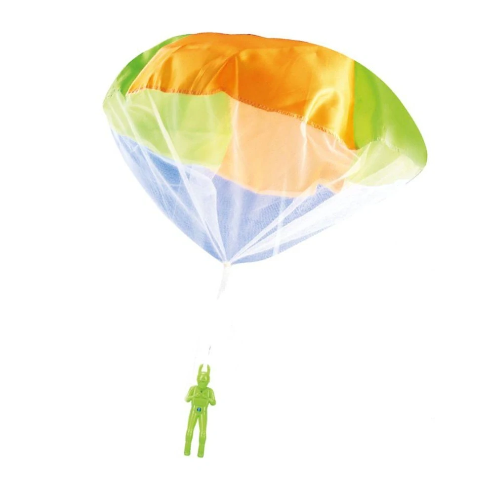 Parašutista s padákem svítící