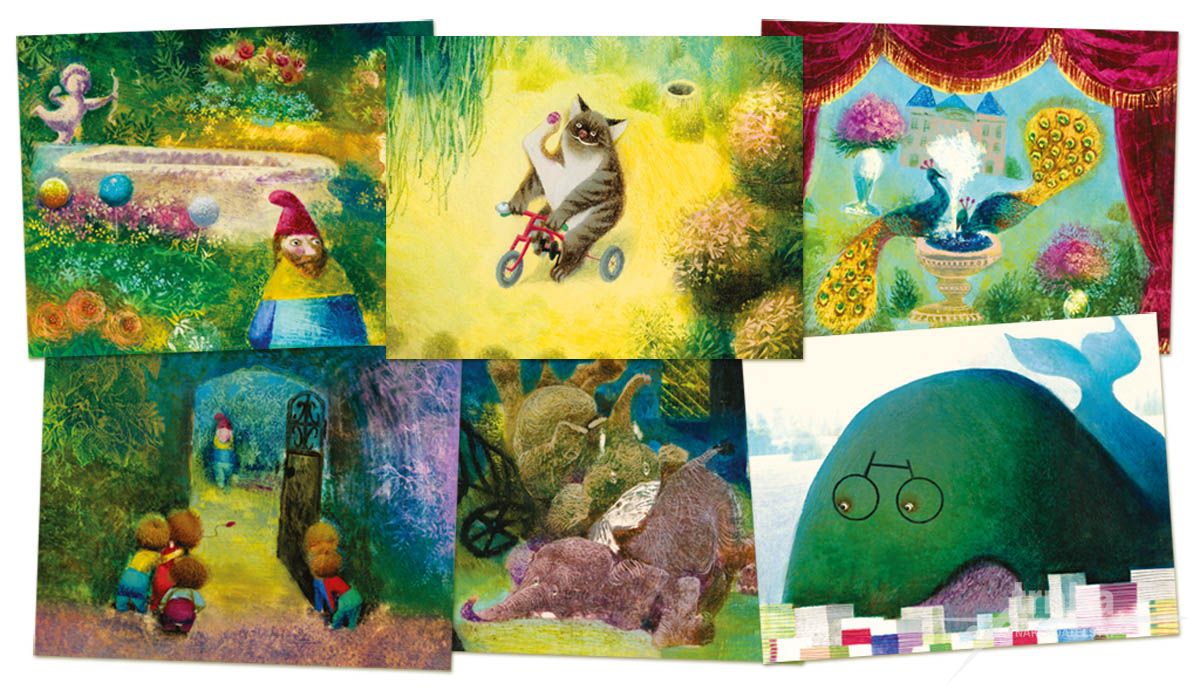 Dřevěné obrázkové kostky Zahrada