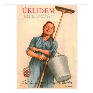 Plechová cedule Jarní úklid