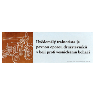 Plechová cedule Uvědomělý traktorista