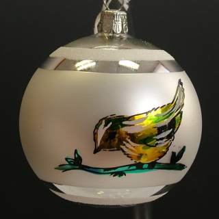 Retro vánoční koule ptáček