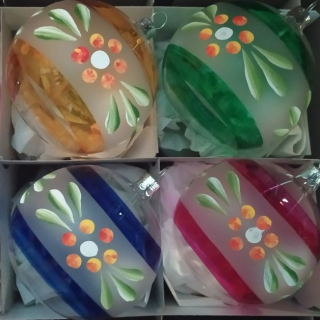 Retro vánoční koule čirá