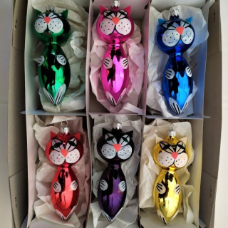 Retro vánoční ozdoba kočka