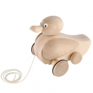 Dřevěný tahací kačer