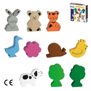 Sada dřevěných zvířátek 10 ks