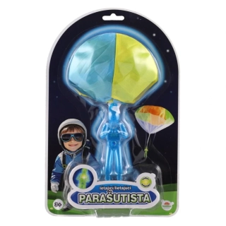 Parašutista s padákem svítící