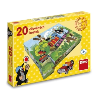 Dřevěné kostky Krtek dopravní prostř.