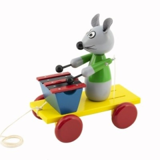 Dřevěná myš s xylofonem