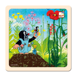 Dřevěné puzzle skládanka Krtek