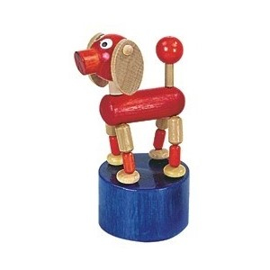 Dřevěná mačkací figurka pes