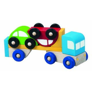 Dřevěný truck s autíčky