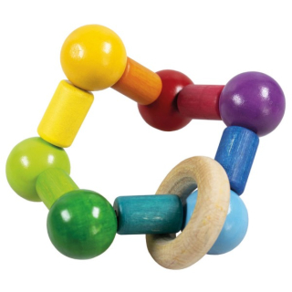 Dřevěné chrastítko barevné