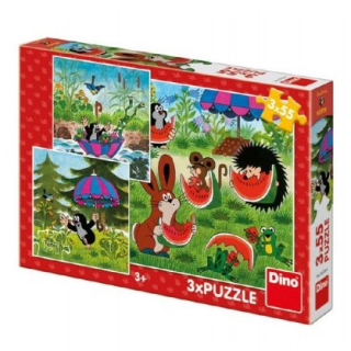 Puzzle Krtek paraplíčko 3x55
