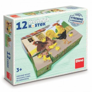 Dřevěné obráz. kostky domácí zvířátka