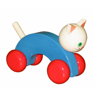 Dřevěná kočka na kolečkách